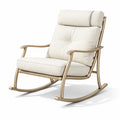 Fauteuil à bascule de terrasse en métal crème avec coussins - 2026
