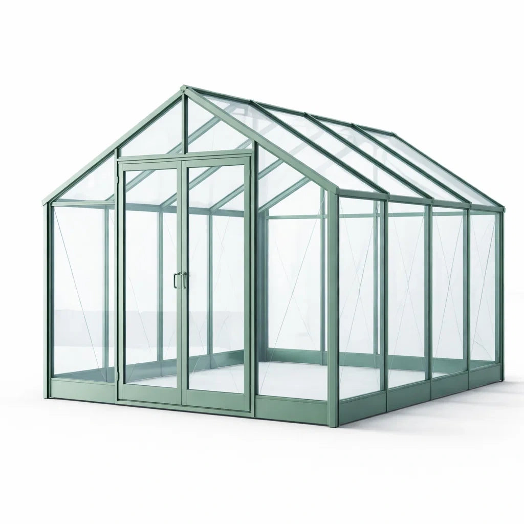 Serre en aluminium vert avec verre trempé 250x300x230 cm - 2026
