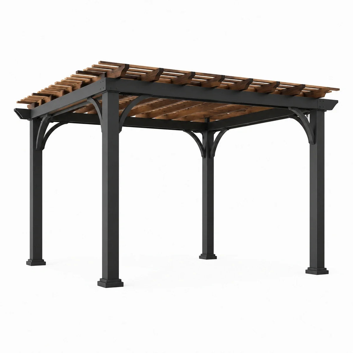 Pergola en bois et aluminium noir - 2026