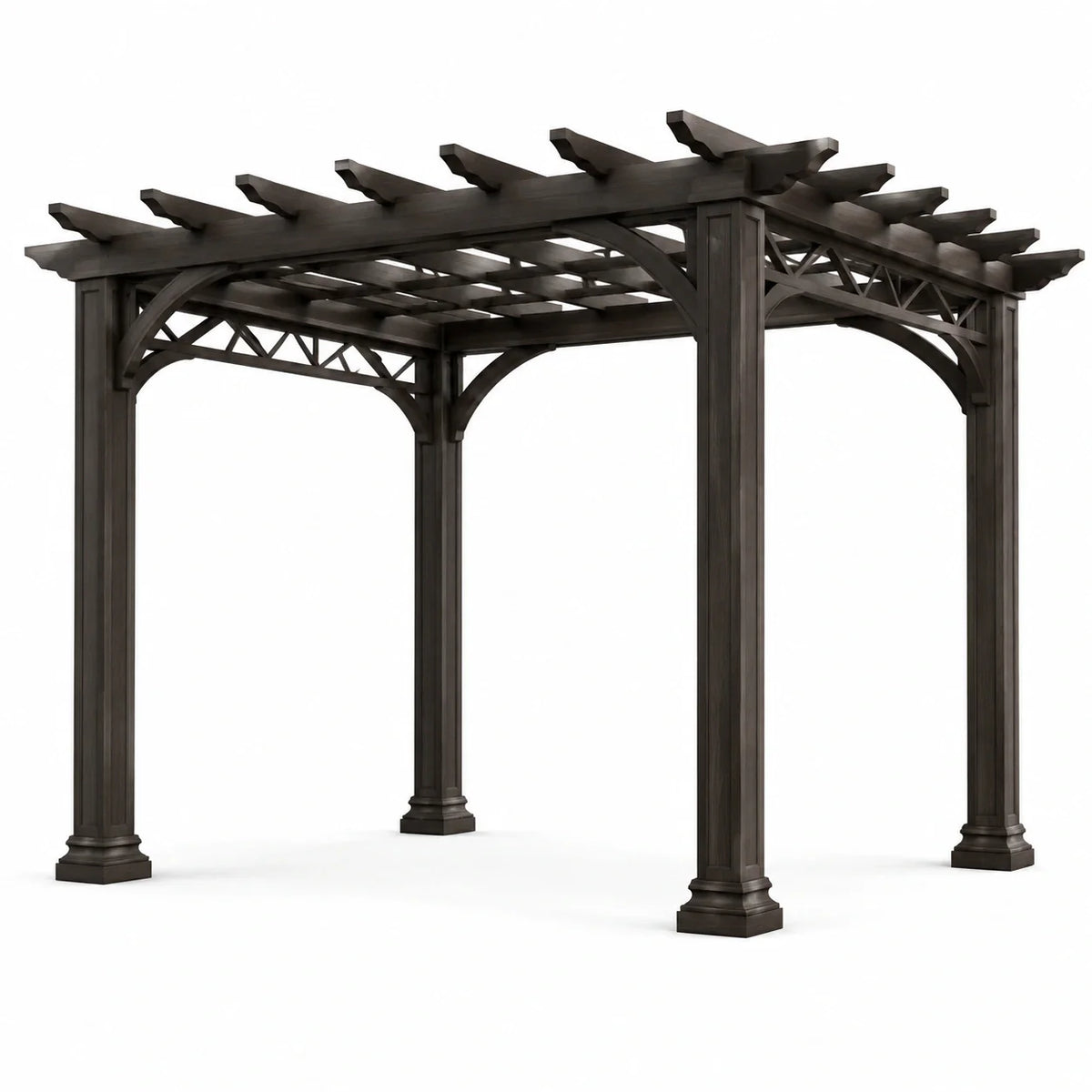 Pergola d'extérieur en bois composite marron 300x300x250 cm - 2026