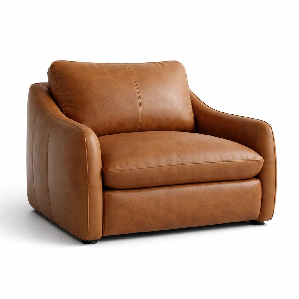 Fauteuil en cuir synthétique marron - 2026