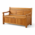 Banc de jardin en bois d’acacia avec rangement 120x45x85 cm - 2026
