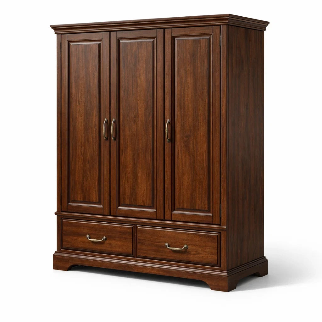 Armoire en bois à trois portes avec tiroirs - 2026