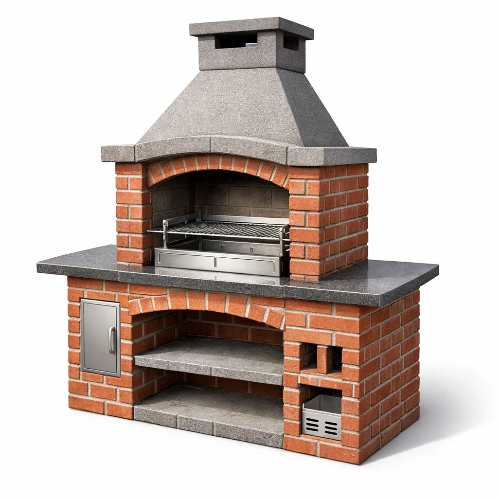 Barbecue en brique et pierre avec grille en acier inoxydable - 2026