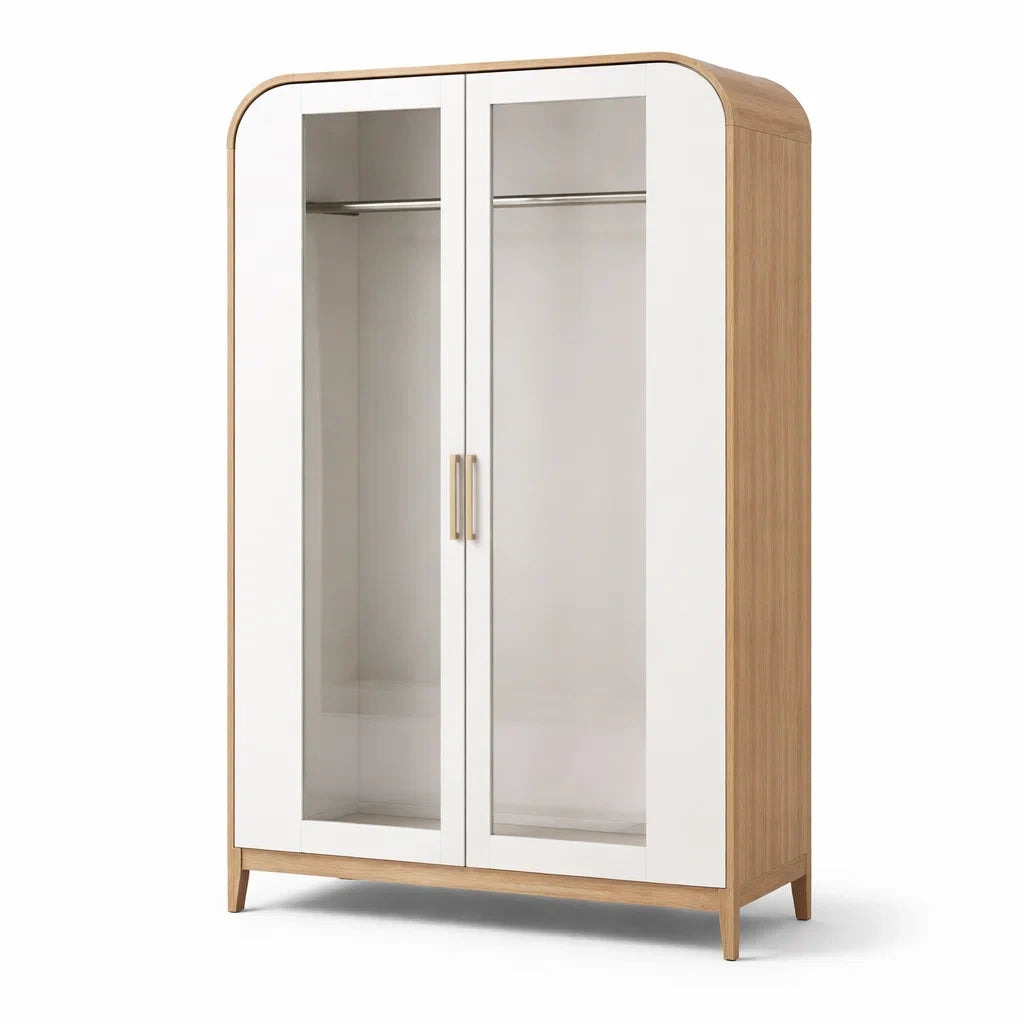 Armoire en bois avec portes en verre transparentes - 2026