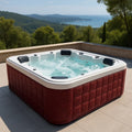 Jacuzzi Carré 5 Places Similicuir Rouge - 2026