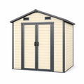 Abri de jardin en plastique beige et gris 185 x 152 x 226 cm - 2026