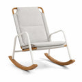 Fauteuil à bascule en tissu polyester Gris avec cadre en acier et bois - 2026