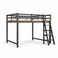 Lit mezzanine en métal et bois gris - 2026