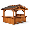 Kiosque bar de jardin en bois de cèdre avec toit noir - 2026