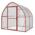 Serre de Jardin en Aluminium et Polycarbonate Rouge 200x200x200 cm - 2026