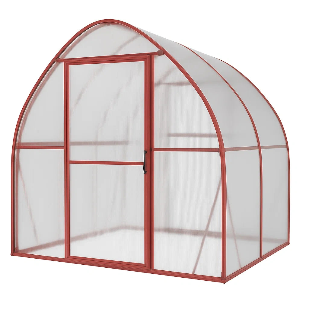 Serre de Jardin en Aluminium et Polycarbonate Rouge 200x200x200 cm - 2026