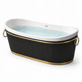 Baignoire îlot acrylique noir avec finition dorée 170cm - 2026