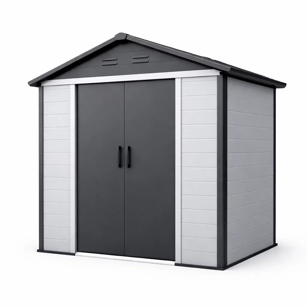 Abri de jardin en polypropylène gris 193x192x203 cm - 2026