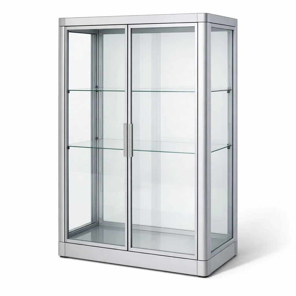Vitrine en aluminium avec verre trempé 90x175x40 cm - 2026