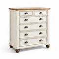 Commode 6 tiroirs en bois blanc et marron - 2026