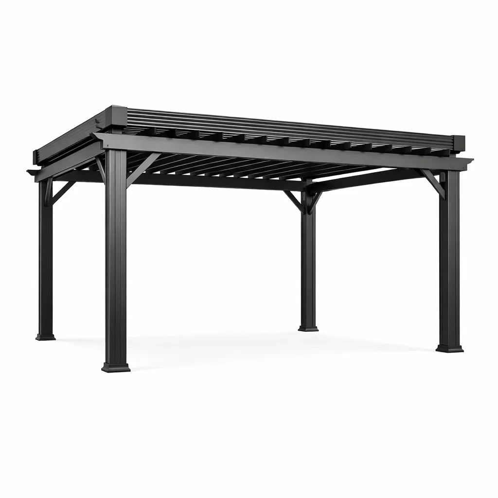 Pergola en aluminium noire avec lames ajustables - 2026