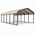 Abri voiture en acier et toit en polycarbonate brun 600x300 cm - 2026
