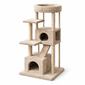 Arbre à chat multi niveaux en tissu et sisal beige - 2026