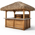 Kiosque bar de jardin en bois avec toit en chaume - 2026