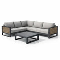 Salon de jardin en aluminium et résine avec coussins gris - 2026