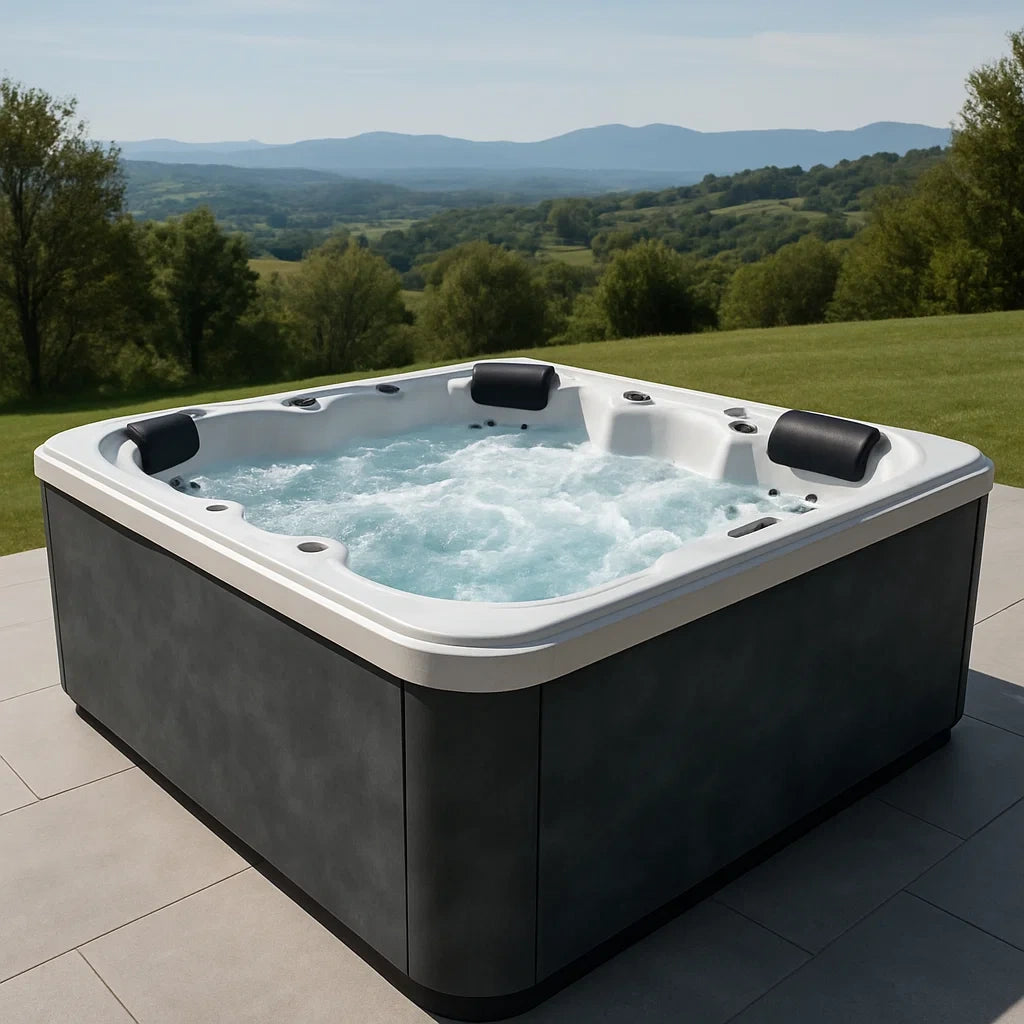 Jacuzzi Extérieur Carré en Acrylique avec Jets de Massage - 2026