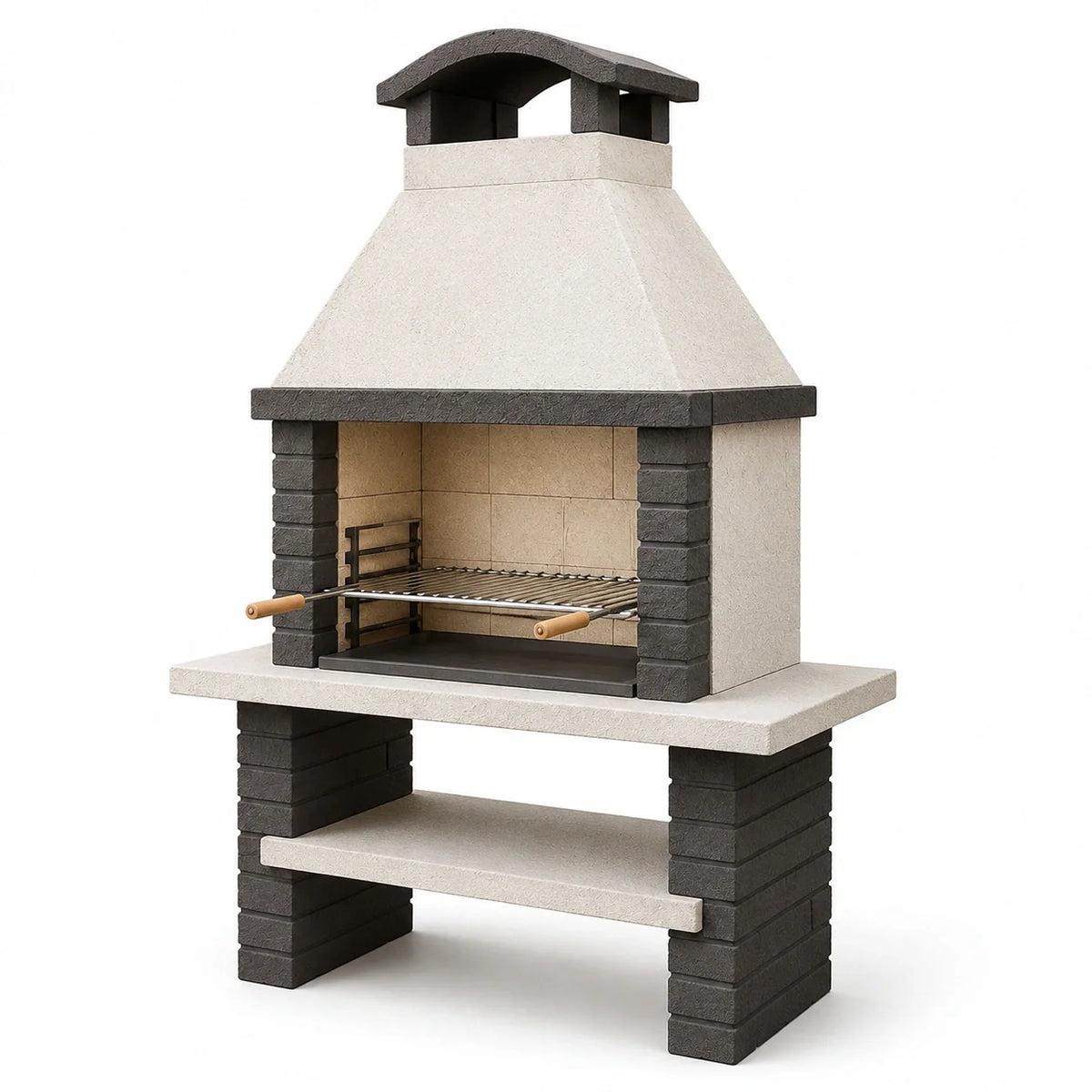 Barbecue en béton avec grille en acier inoxydable gris et anthracite - 2026