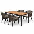 Ensemble table et chaises de jardin en bois et métal 5 pièces - 2026