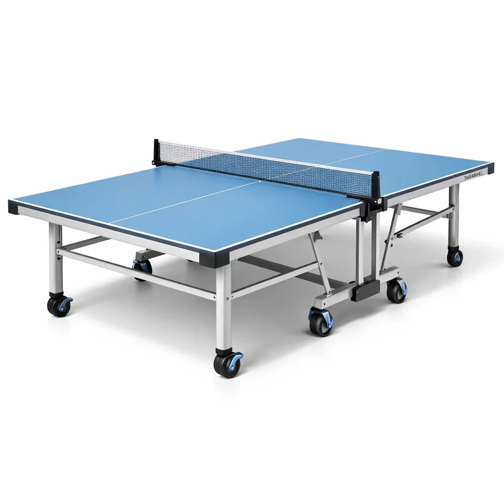Table de chevet en acier et mélaminé bleu 274x152.5X76 cm - 2026