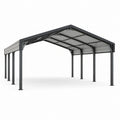 Abri pour véhicule moderne 600 × 300 × 250 cm, structure métallique gris anthracite avec toiture translucide en polycarbonate - 2026