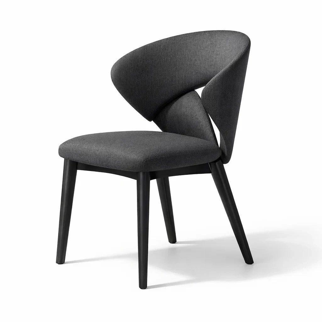 Chaises de salle à manger en bois et tissu anthracite - 2026