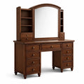 Coiffeuse en bois avec miroir arqué brun - 2026