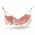 Hamac en coton avec franges en macramé rose - 2026