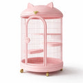 Cage à chat ronde en métal et plastique rose - 2026