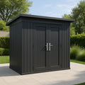 Abri de jardin en aluminium avec toit plat 210x195x185 cm gris anthracite - 2026