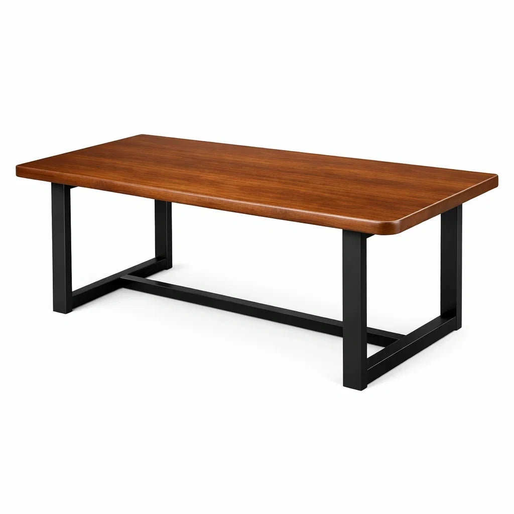Table à manger rectangulaire en chêne et métal noir - 2026