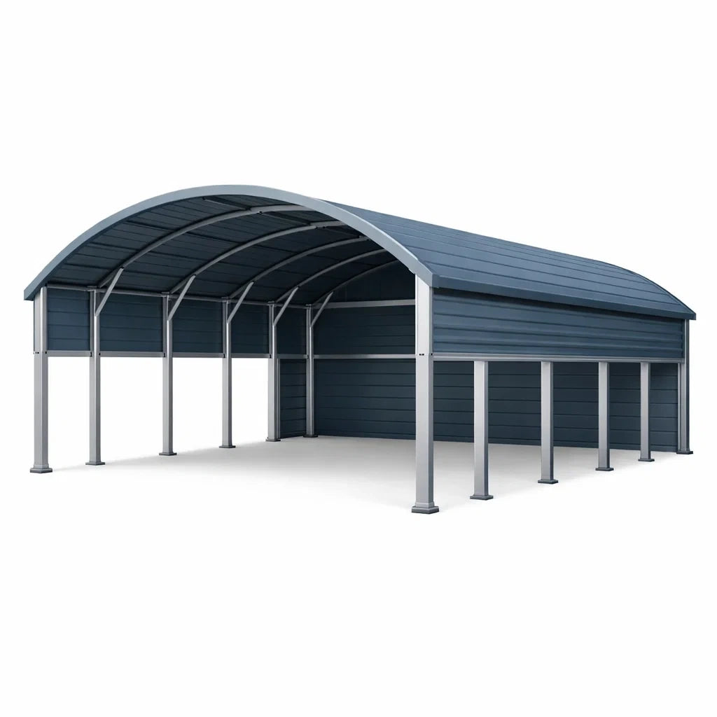 Abri pour voiture en métal bleu 600x300x250 cm - 2026