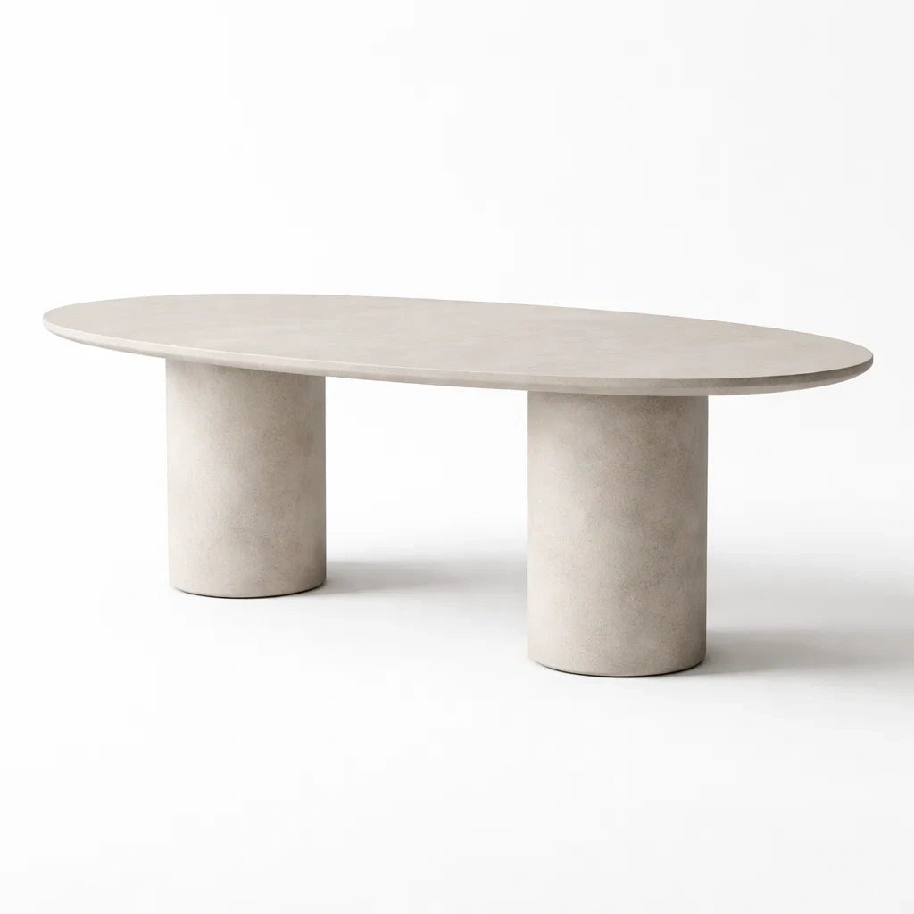 Table à manger ovale en béton - 2026