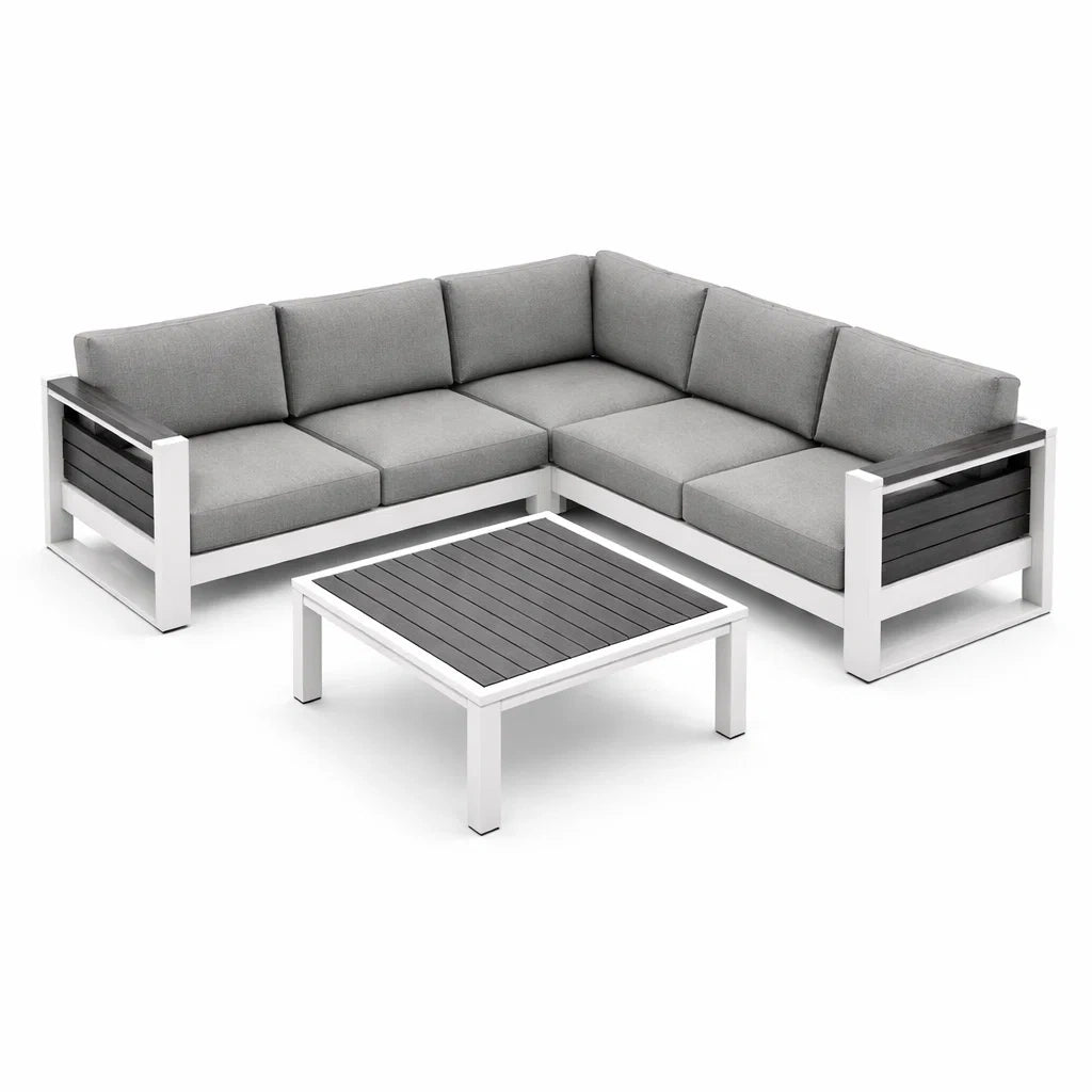 Set de Canapé d'Angle Extérieur en Métal avec Table - 2026