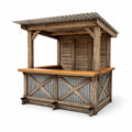 Kiosque bar de jardin en bois et métal avec toit ondulé - 2026