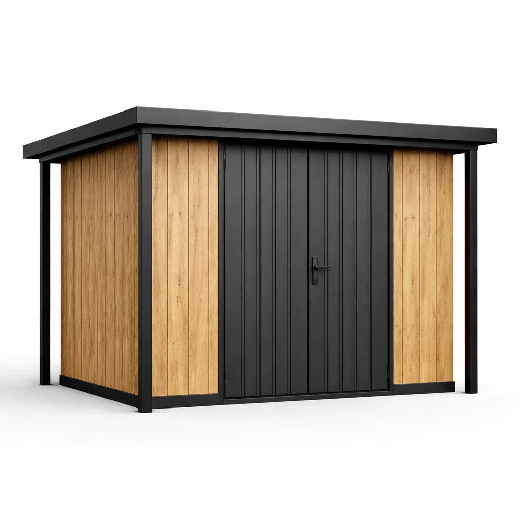 Abri de jardin en acier et bois 220 x 130 x 210 cm - 2026