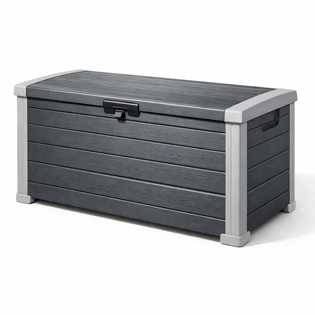 Coffre de rangement de jardin en plastique gris 145x70x60 cm - 2026