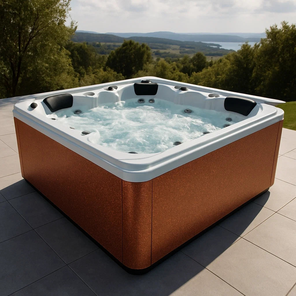 Jacuzzi de Jardin Rectangulaire Acrylique Acier Marron - 2026