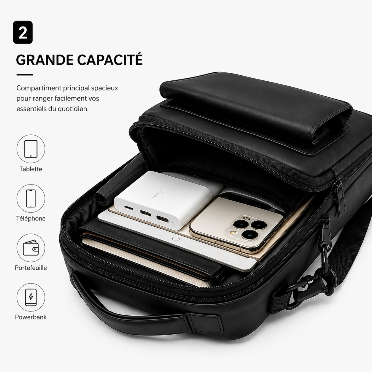 Sac Bandoulière Homme Tactique Premium – Grande Capacité & Style Urbain