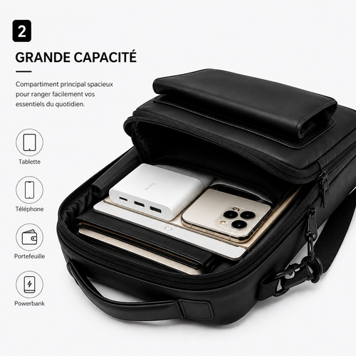 Sac Bandoulière Homme Tactique Premium – Grande Capacité & Style Urbain