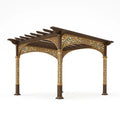 Pergola de jardin en bois avec motifs floraux peints - 2026