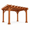Pergola en bois marron avec toit à treillis, 400 × 300 × 270 cm - 2026