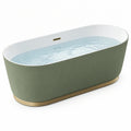 Baignoire îlot ovale en acrylique avec base en acier inoxydable - 2026