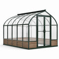 Serre de jardin en aluminium vert foncé avec panneaux transparents et double porte, 300 × 200 × 220 cm - 2026