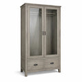 Armoire en bois et verre gris avec tiroirs 200x100x50 cm - 2026